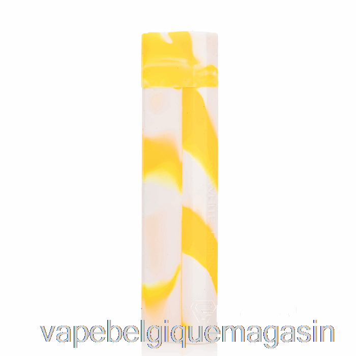 Vape Belgique White Rhino Silicone Dab Out [quartz] Jaune Blanc (uv Glow)